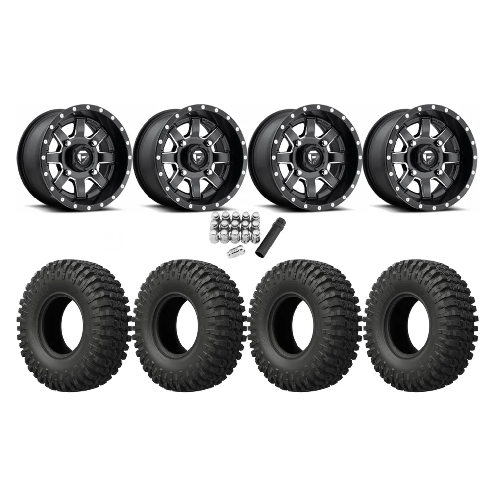EFX MotoCrusher 32x10-15 Tires on Fuel Maverick Wheels, complete kit