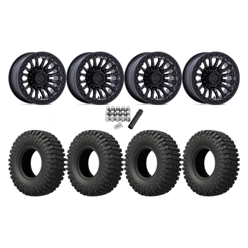 EFX MotoCrusher 33x10-15 Tires on Fuel Rincon Blackout Beadlock Wheels
