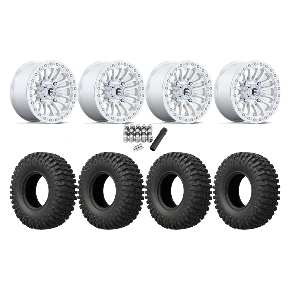 EFX MotoCrusher 32x10-15 Tires on Fuel Rincon Machined Beadlock Wheels, complete kit