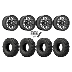 EFX MotoCrusher 32x10-15 Tires on Fuel Runner Gloss Black Milled Wheels EFX MotoCrusher 32x10-15 Tires on Fuel Runner Gloss Black Milled Wheels
