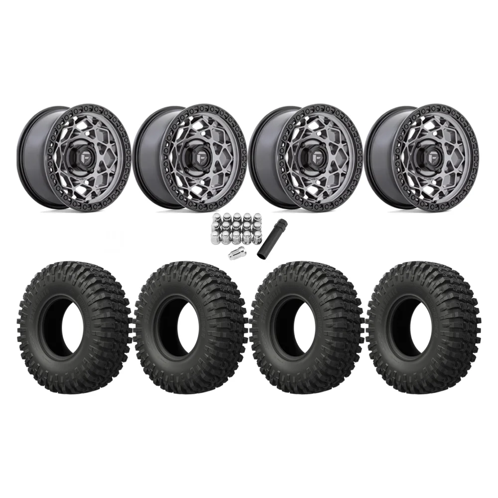 EFX MotoCrusher 32x10-15 Tires on Fuel Unit Matte Anthracite Wheels, complete kit