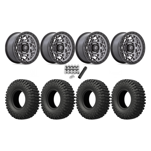 EFX MotoCrusher 32x10-15 Tires on Fuel Unit Matte Anthracite Wheels
