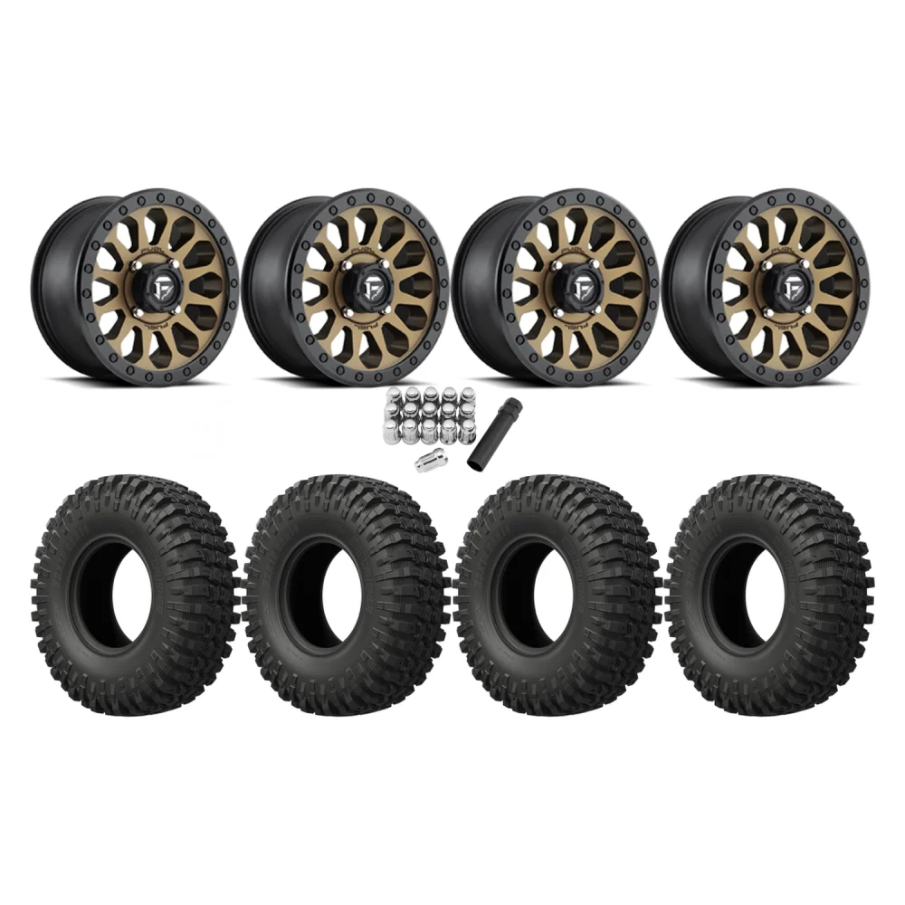 EFX MotoCrusher 32x10-15 Tires on Fuel Vector Matte Bronze Wheels, complete kit