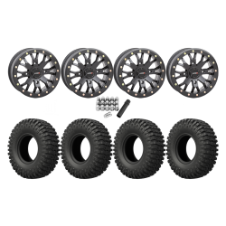 EFX MotoCrusher 32x10-14 Tires on SB-4 Matte Black Beadlock Wheels