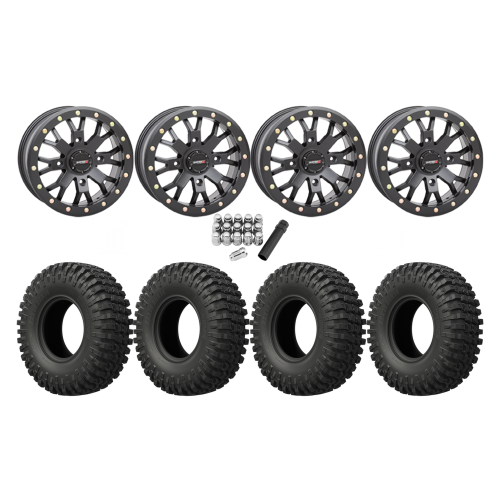 EFX MotoCrusher 32x10-14 Tires on ST-3 Matte Black Wheels