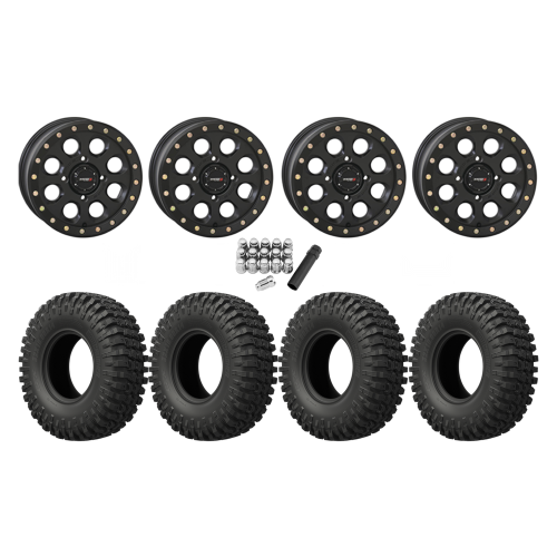 EFX MotoCrusher 32x10-15 Tires on SB-7 Matte Black Beadlock Wheels
