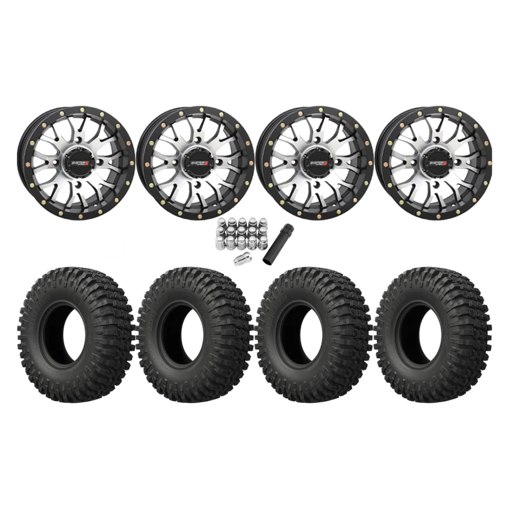EFX MotoCrusher 32x10-14 Tires on ST-3 Machined Wheels, complete kit
