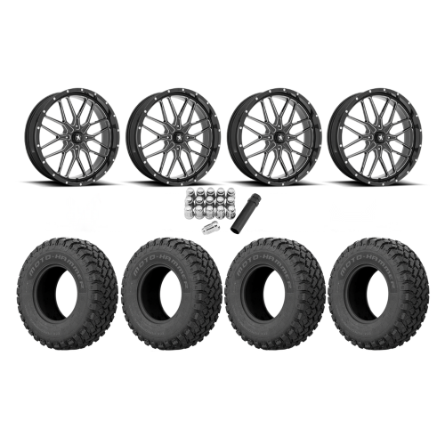 EFX MotoHammer 33x10-18 Tires on MSA M45 Portal Gloss Black Milled Wheels