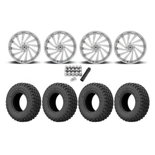 EFX MotoHammer 33x10-18 Tires on MSA M46 Blade Chrome Wheels