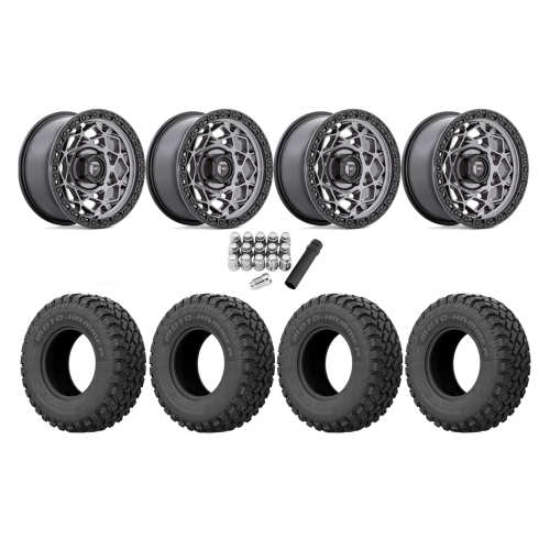 EFX MotoHammer 32x10-15 Tires on Fuel Unit Matte Anthracite Wheels