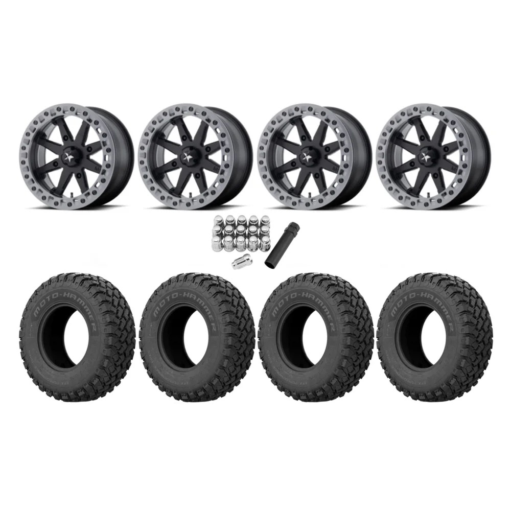 EFX MotoHammer 31x10-14 Tires on MSA M31 Lok2 Beadlock Wheels, complete kit