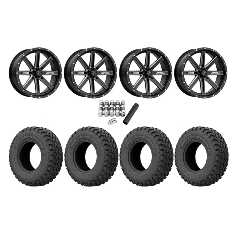 EFX MotoHammer 31x10-14 Tires on MSA M41 Boxer Wheels, complete kit