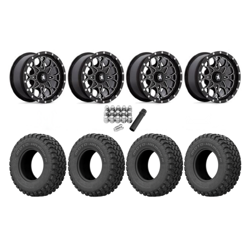 EFX MotoHammer 31x10-14 Tires on MSA M45 Portal Gloss Black Milled Wheels
