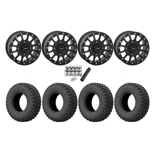 EFX MotoHammer 31x10-14 Tires on SB-5 Matte Black Beadlock Wheels