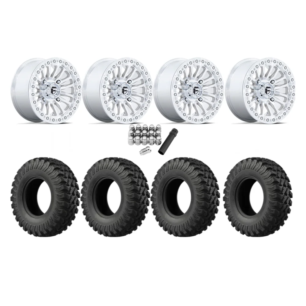 EFX MotoRally 28x10-15 Tires on Fuel Rincon Machined Beadlock Wheels, complete kit