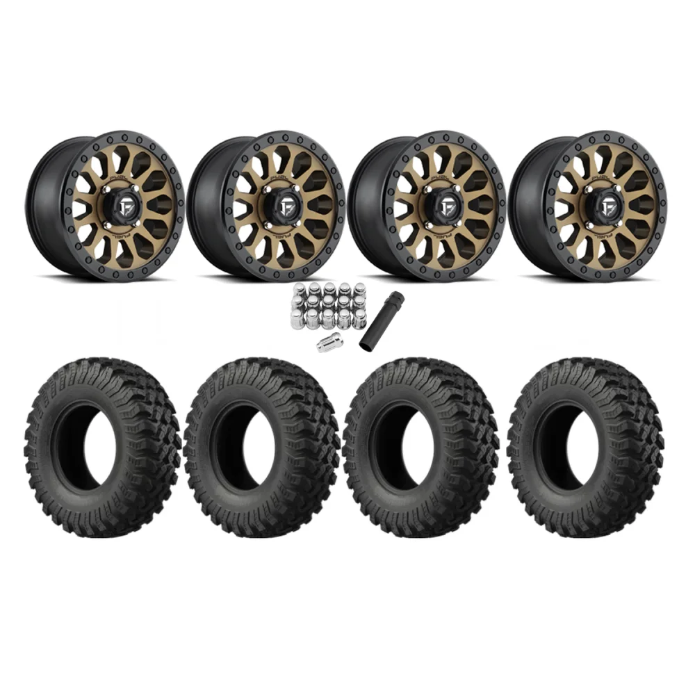 EFX MotoRally 37x10-15 Tires on Fuel Vector Matte Bronze Wheels, complete kit