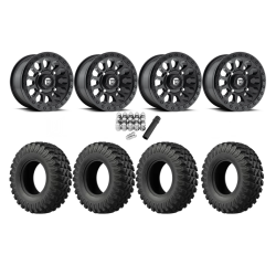 EFX MotoRally 28x10-14 Tires on Fuel Vector Matte Black Wheels EFX MotoRally 28x10-14 Tires on Fuel Vector Matte Black Wheels