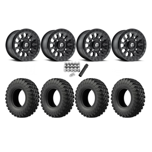 EFX MotoRally 30x10-14 Tires on Fuel Vector Matte Black Wheels