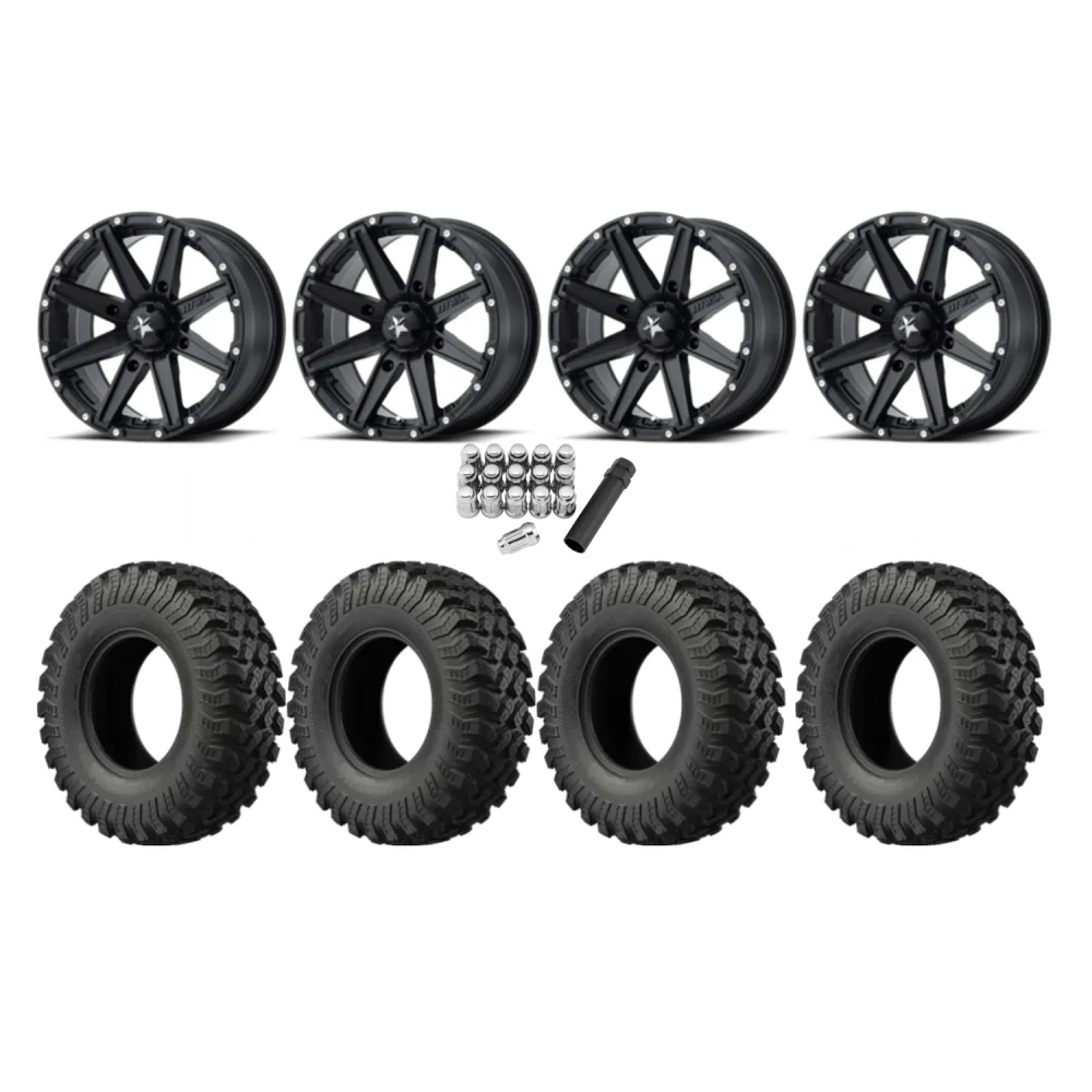 EFX MotoRally 33x10-15 Tires on MSA M33 Clutch Wheels, complete kit