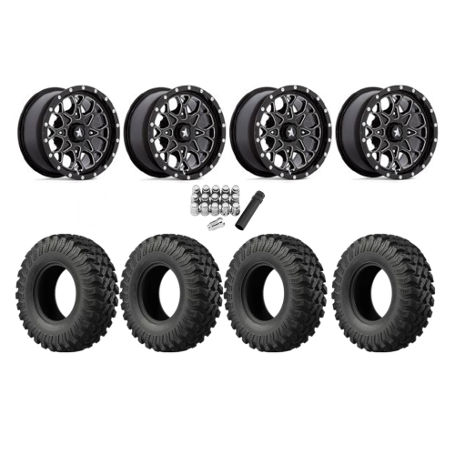 EFX MotoRally 30x10-14 Tires on MSA M45 Portal Gloss Black Milled Wheels