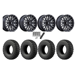 EFX MotoRally 28x10-14 Tires on MSA M49 Creed Matte Black & Machined Wheels EFX MotoRally 28x10-14 Tires on MSA M49 Creed Matte Black & Machined Wheels