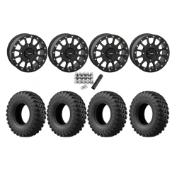 EFX MotoRally 28x10-14 Tires on SB-5 Matte Black Beadlock Wheels