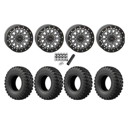 EFX MotoRally 28x10-15 Tires on SB-6 Gunmetal Grey Beadlock Wheels EFX MotoRally 28x10-15 Tires on SB-6 Gunmetal Grey Beadlock Wheels