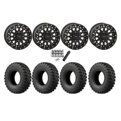 EFX MotoRally 28x10-15 Tires on SB-6 Matte Black Beadlock Wheels