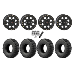 EFX MotoRally 28x10-14 Tires on SB-7 Matte Black Beadlock Wheels