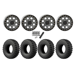EFX MotoRally 28x10-14 Tires on SB-7 Matte Titanium Beadlock Wheels