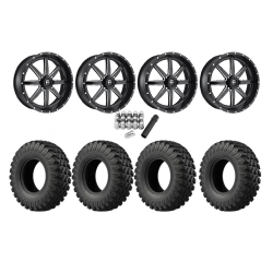 EFX MotoRally 35x10-18 Tires on Fuel Maverick Matte Black Milled Wheels EFX MotoRally 35x10-18 Tires on Fuel Maverick Matte Black Milled Wheels