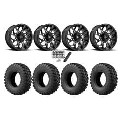 EFX MotoRally 35x10-18 Tires on Fuel Runner Gloss Black Milled Wheels EFX MotoRally 35x10-18 Tires on Fuel Runner Gloss Black Milled Wheels
