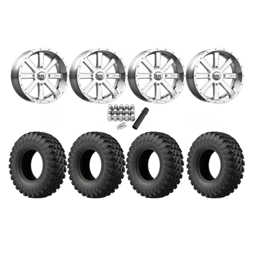 EFX MotoRally 35x10-18 Tires on MSA M34 Flash Chrome Wheels