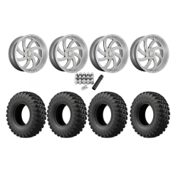 EFX MotoRally 35x10-18 Tires on MSA M36 Switch Brushed Titanium Wheels EFX MotoRally 35x10-18 Tires on MSA M36 Switch Brushed Titanium Wheels