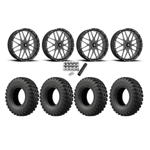 EFX MotoRally 37x10-18 Tires on MSA M45 Portal Gloss Black Milled Wheels