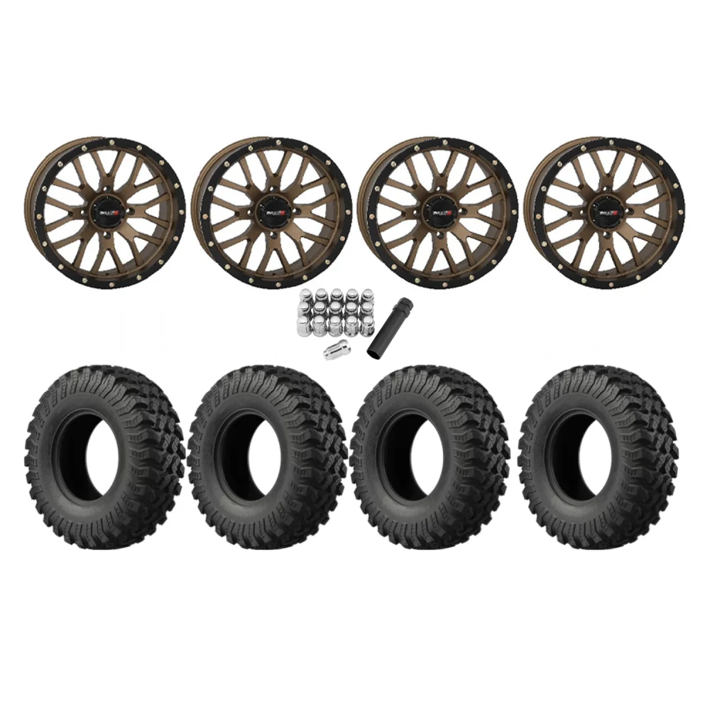 EFX MotoRally 37x10-18 Tires on ST-3 Bronze Wheels, complete kit