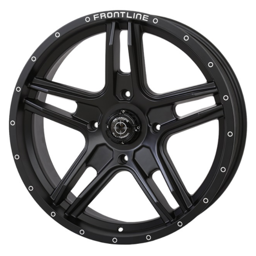 BKT AT 171 37x9-22 Tires on Frontline 505 Black Wheels