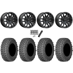 Gladiator X Comp ATR 28x10-14 (10ply) Radial Tires on MSA M43 Fang Titanium Tint Wheels