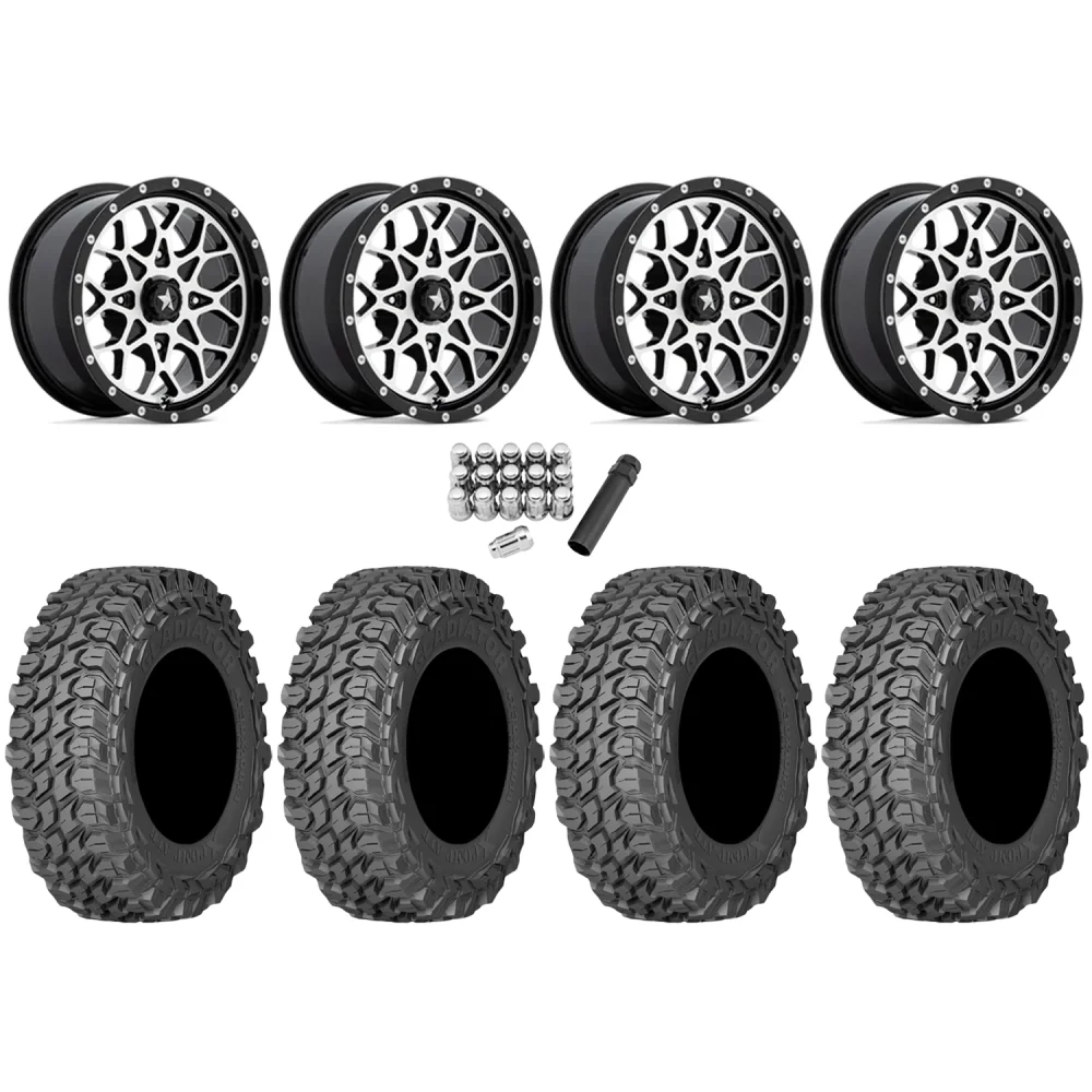 Gladiator X Comp ATR 30x10-14 (10ply) Radial Tires on MSA M45 Portal Machined Wheels, complete kit