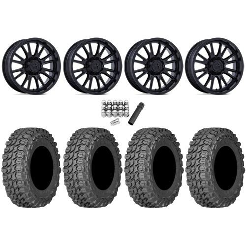 Gladiator X Comp ATR 28x10-14 (10ply) Radial Tires on MSA M51 Thunderlips Matte Black Wheels