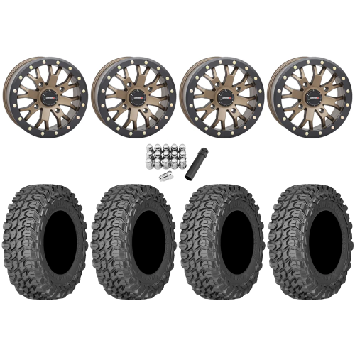 Gladiator X Comp ATR 32x10-14 (10ply) Radial Tires on System 3 Offroad SB-4 Bronze Beadlock Wheels