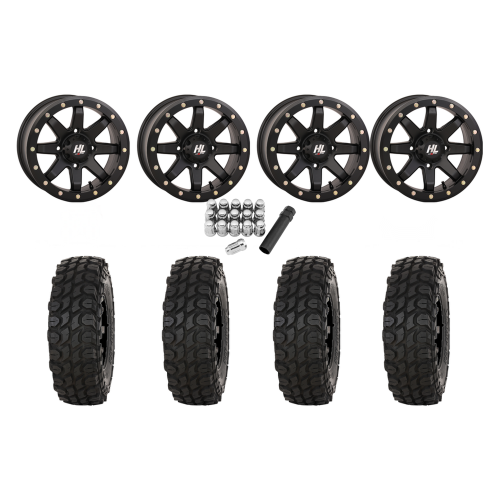 High Lifter XComp ATR 28x10-14 Tires on HL9 Matte Black Beadlock Wheels