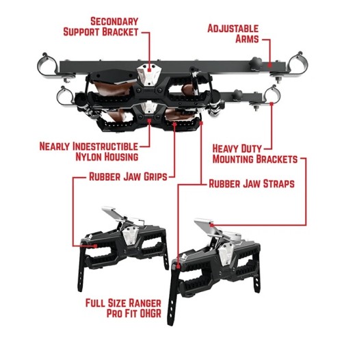 Ranch Armor Polaris Ranger Full-Size Pro-Fit OHGR - Overhead Gun Rack