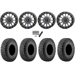 Incursion A/T 32x10-15 Tires on Frontline 223 Gunmetal Grey Beadlock Wheels