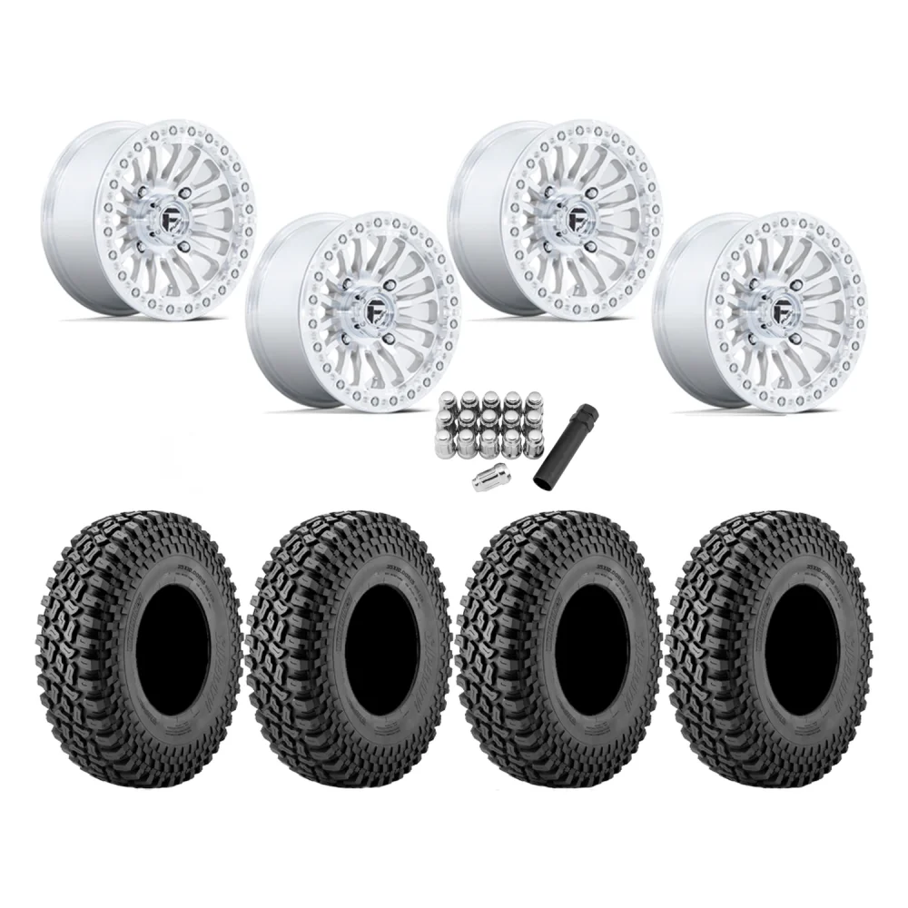 Incursion A/T 35x10-15 Tires on Fuel Rincon Machined Beadlock Wheels, complete kit