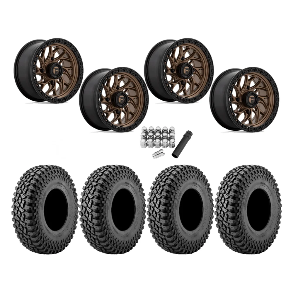 Incursion A/T 35x10-15 Tires on Fuel Runner Matte Bronze Wheels, complete kit
