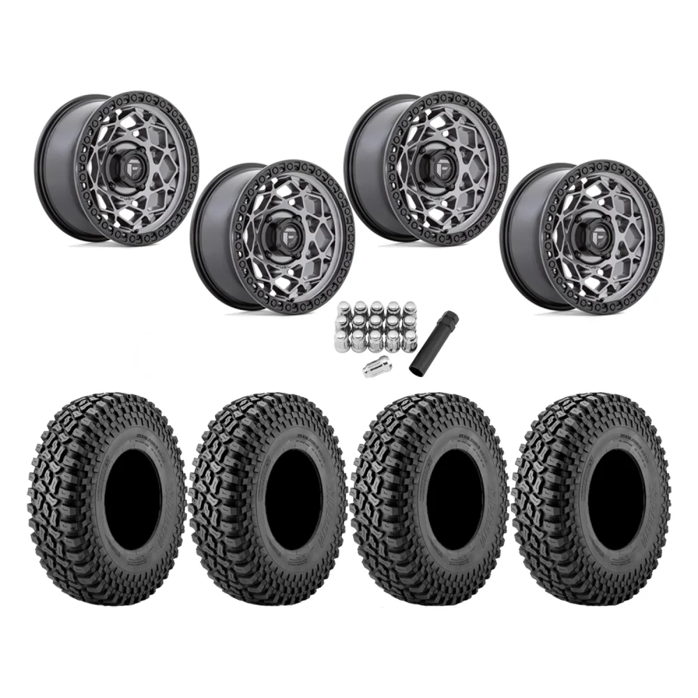 Incursion A/T 35x10-15 Tires on Fuel Unit Matte Anthracite Wheels, complete kit