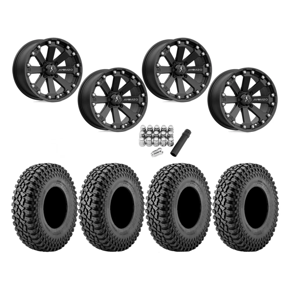 Incursion A/T 28x10-14 Tires on MSA M20 Kore Wheels, complete kit