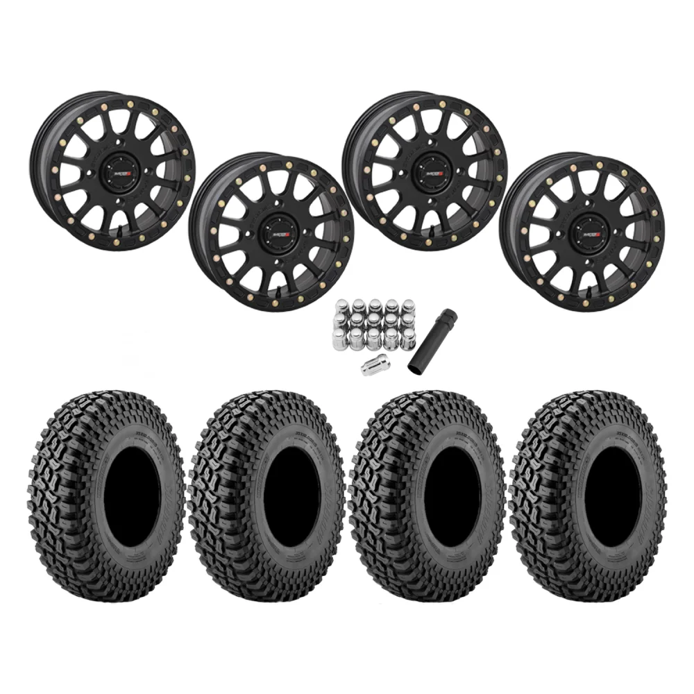 Incursion A/T 32x10-15 Tires on SB-5 Matte Black Beadlock Wheels, complete kit