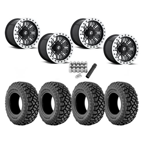 Kenda Klever X/T 32x10-15 Tires on Fuel Hardline Gloss Black Milled Beadlock Wheels